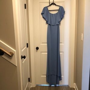 Off the shoulder blue Maxi dress